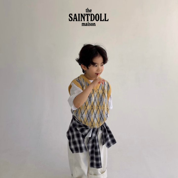Argyle Knit Vest by Saint Doll for Child - view 7