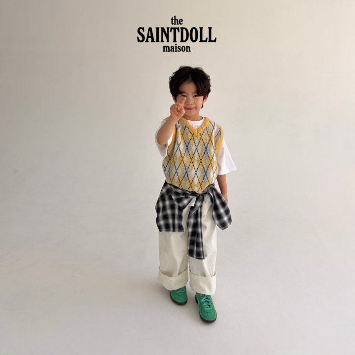 Argyle Knit Vest by Saint Doll for Child - view 8