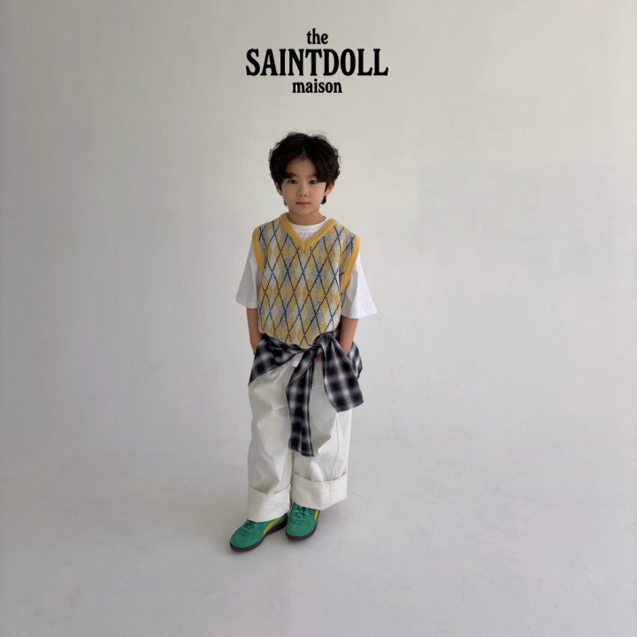 Argyle Knit Vest by Saint Doll for Child - view 9