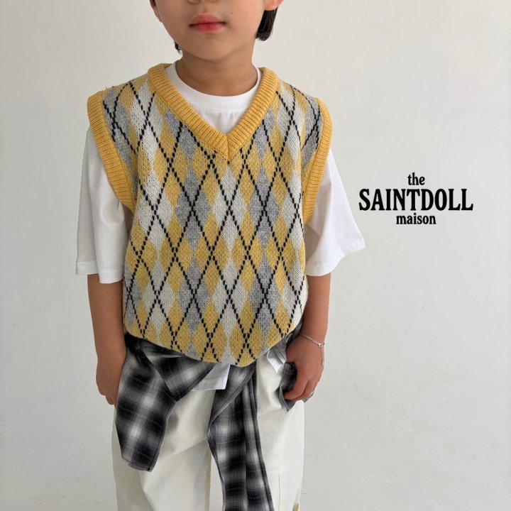 Argyle Knit Vest by Saint Doll for Child - view 10
