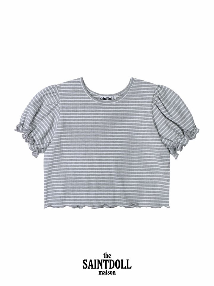 Saint Doll - Korean Children Fashion - #discoveringself - Stripe Puff Tee - 4