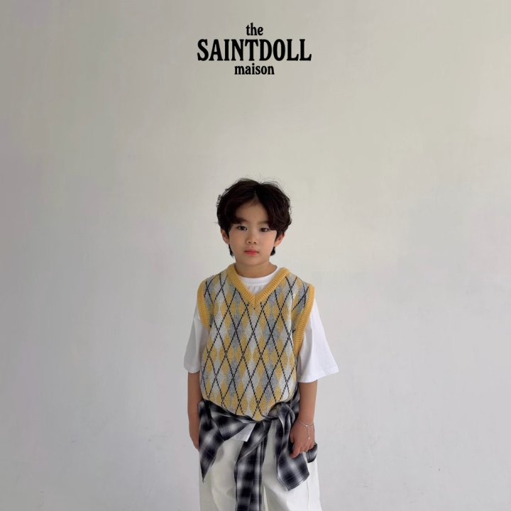 Argyle Knit Vest by Saint Doll for Child - view 12