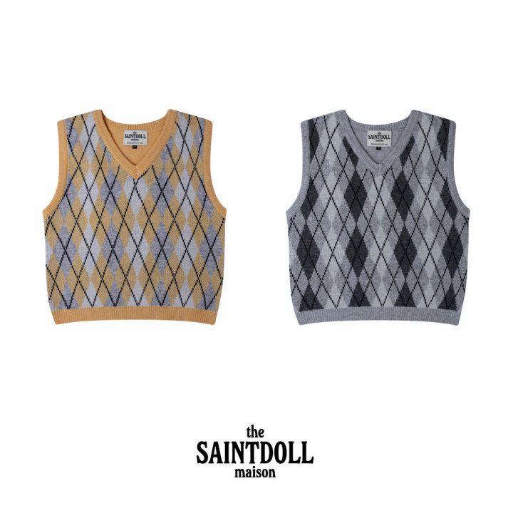 Argyle Knit Vest by Saint Doll for Child - view 1