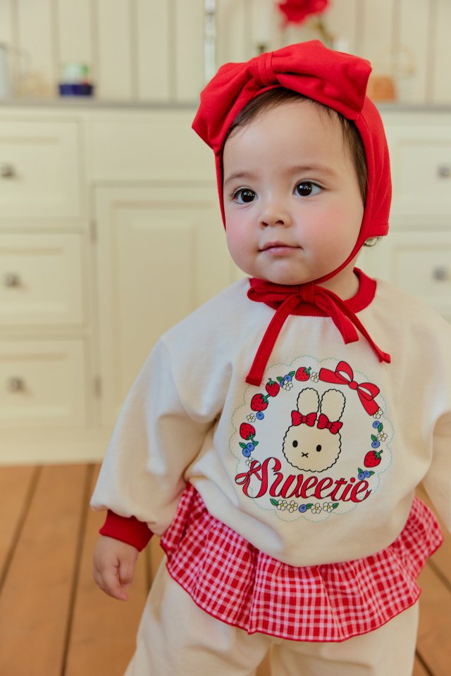 Sera - Korean Baby Fashion - #babyclothing - Bebe Strawberry Check Frill Set - 9