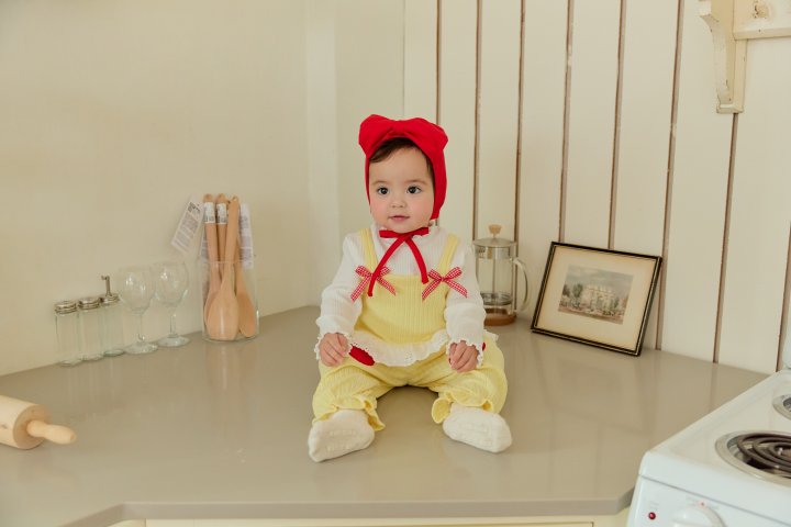 Sera - Korean Baby Fashion - #babyfever - Bebe Amy Heart Top Bottom Set - 9