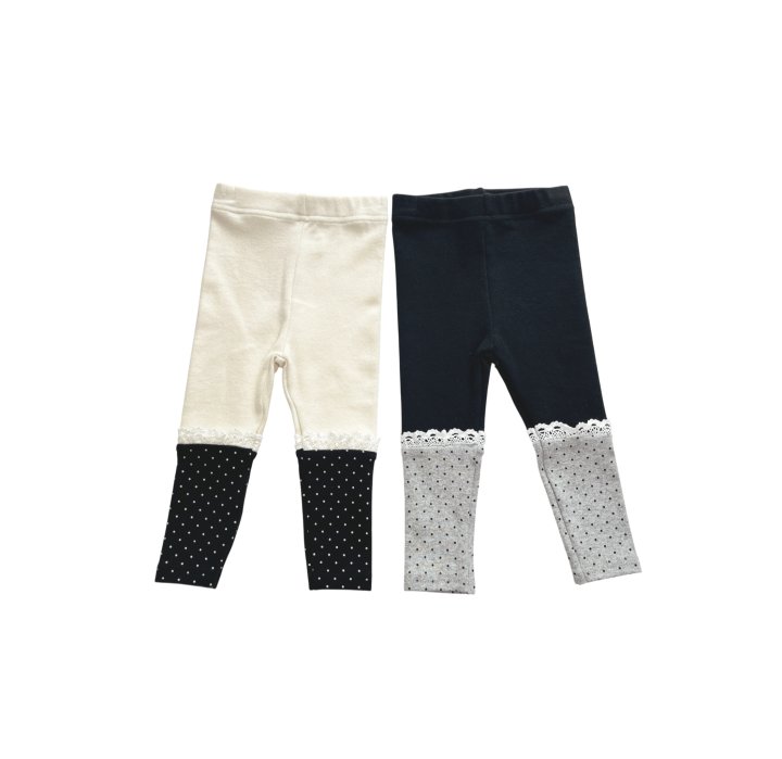 Sera - Korean Baby Fashion - #babygirlfashion - Bebe Dot Color-Block Leggings - 11