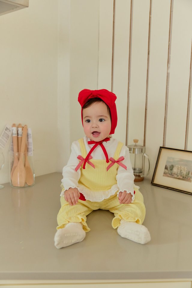 Sera - Korean Baby Fashion - #babygirlfashion - Bebe Amy Heart Top Bottom Set - 10