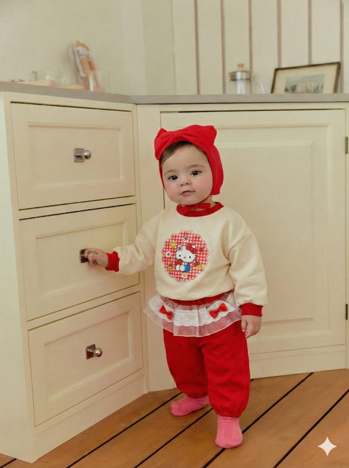Sera - Korean Baby Fashion - #babyfever - Bebe Sweet Top Bottom Set - 4