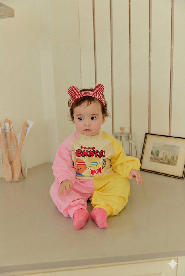 Sera - Korean Baby Fashion - #babygirlfashion - Bebe Ice Cream Top Bottom Set