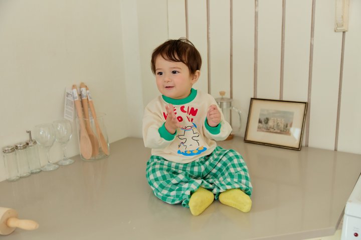 Sera - Korean Baby Fashion - #babyoninstagram - Bebe Do-It Check Pants Set - 8
