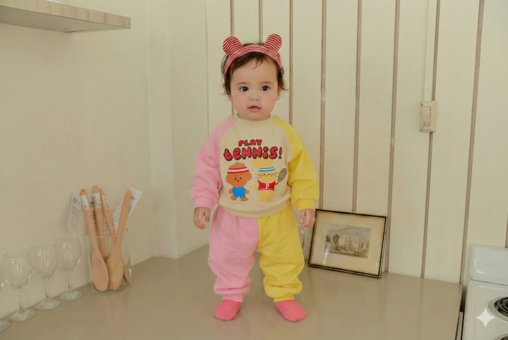 Sera - Korean Baby Fashion - #babyoninstagram - Bebe Ice Cream Top Bottom Set - 3