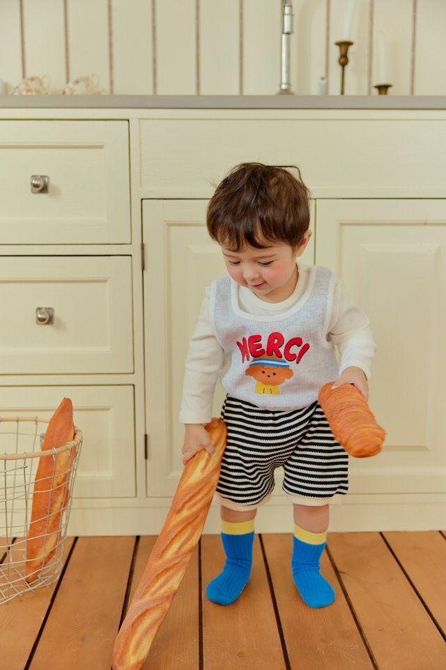 Sera - Korean Baby Fashion - #babyootd - Bebe Poodle Layered Top Bottom Set - 5