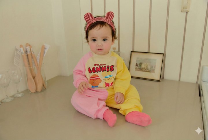 Sera - Korean Baby Fashion - #babyoutfit - Bebe Ice Cream Top Bottom Set - 6