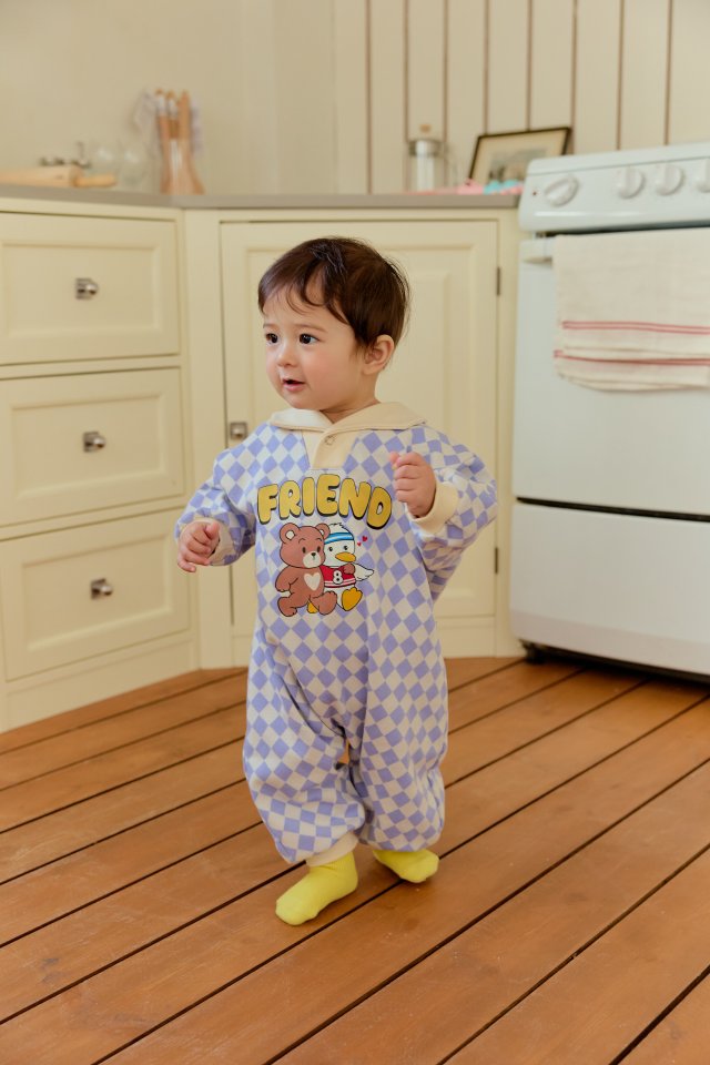 Sera - Korean Baby Fashion - #babywear - Bebe Friend Collar Suit - 5