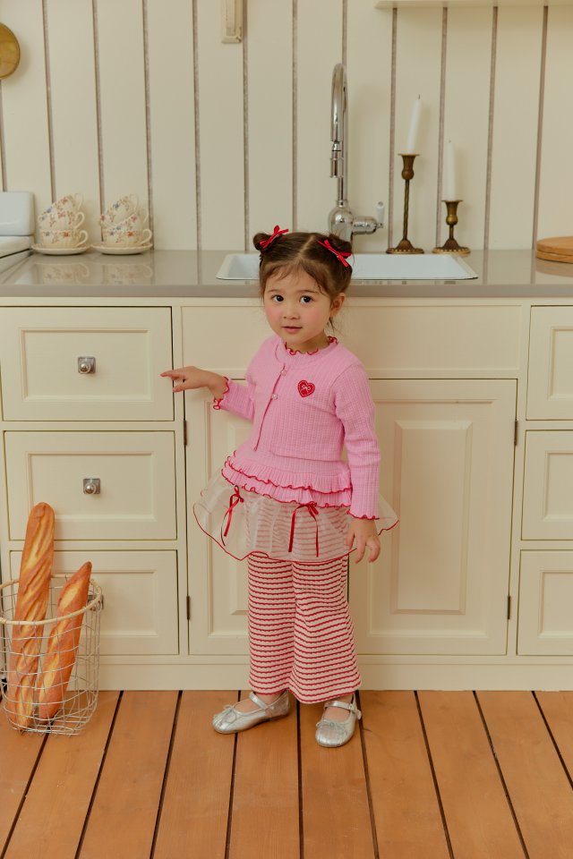 Sera - Korean Children Fashion - #Kfashion4kids - Heart Cardigan Set - 6