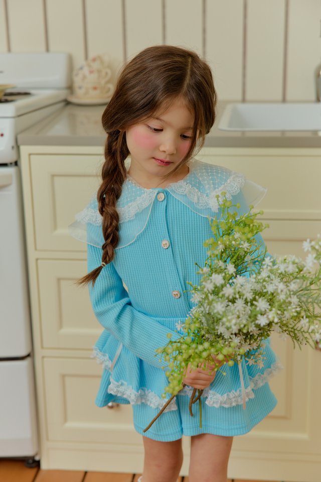 Sera - Korean Children Fashion - #childrensboutique - Lace Collar Cardigan