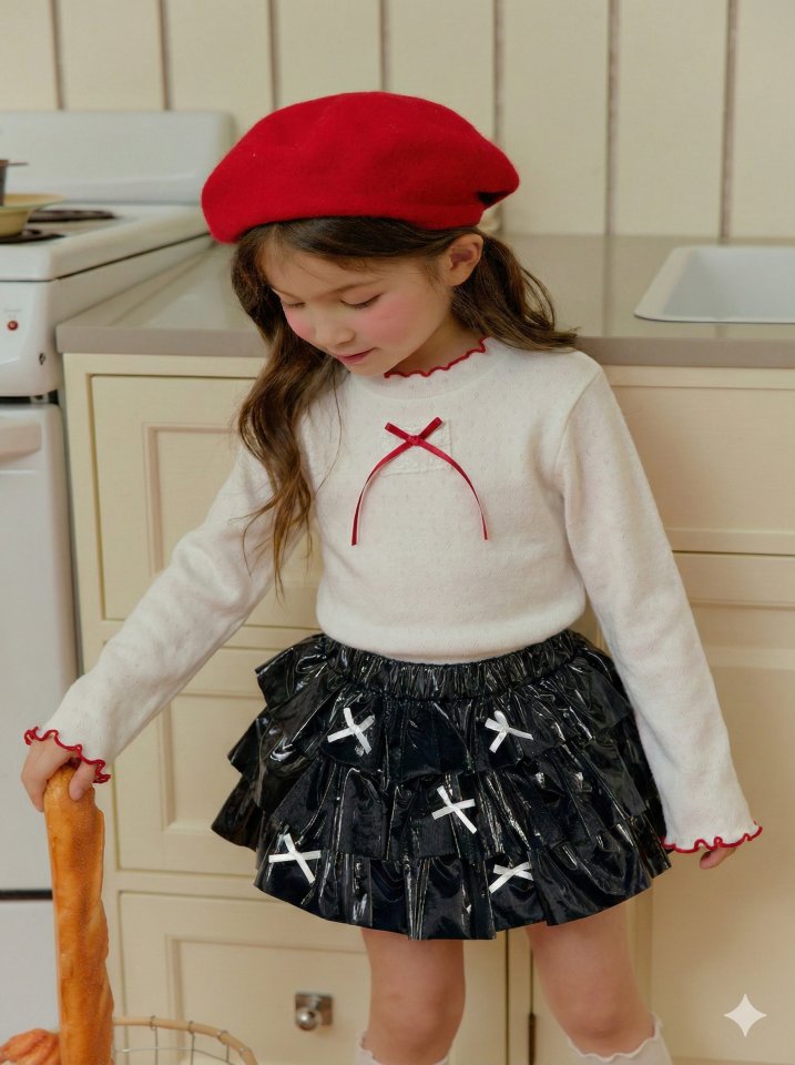 Sera - Korean Children Fashion - #designkidswear - Ribbon Ribbed Tee - 3