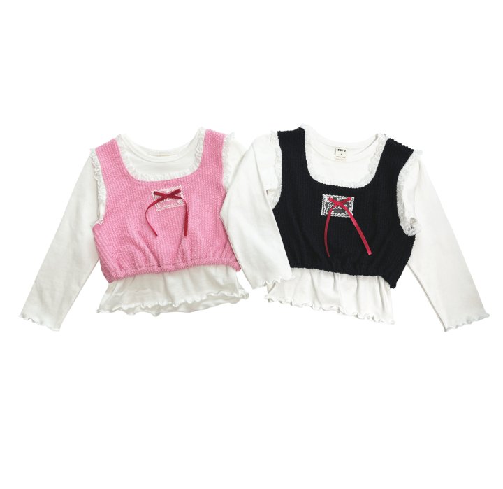 Sera - Korean Children Fashion - #discoveringself - Lace Layered Tee - 11