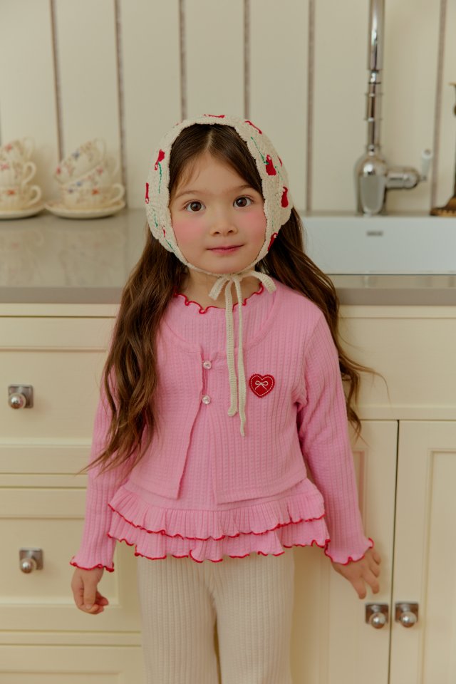 Sera - Korean Children Fashion - #discoveringself - Heart Cardigan Set