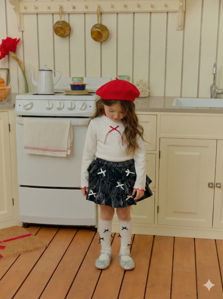 Sera - Korean Children Fashion - #fashionkids - Ribbon Ribbed Tee - 5