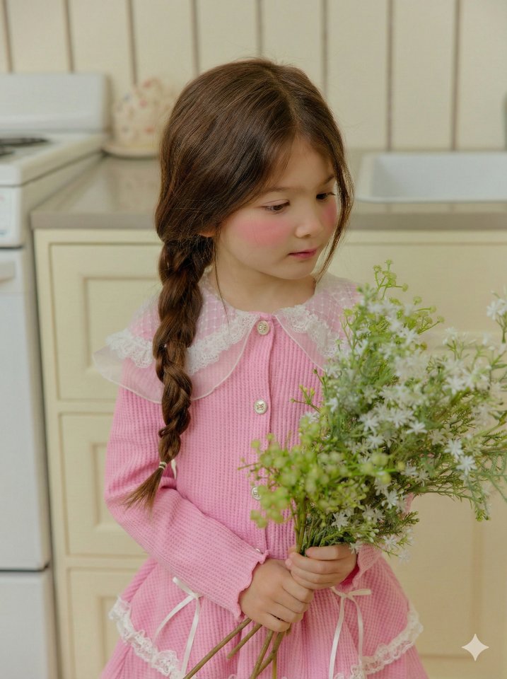 Sera - Korean Children Fashion - #kidsshorts - Lace Collar Cardigan - 5