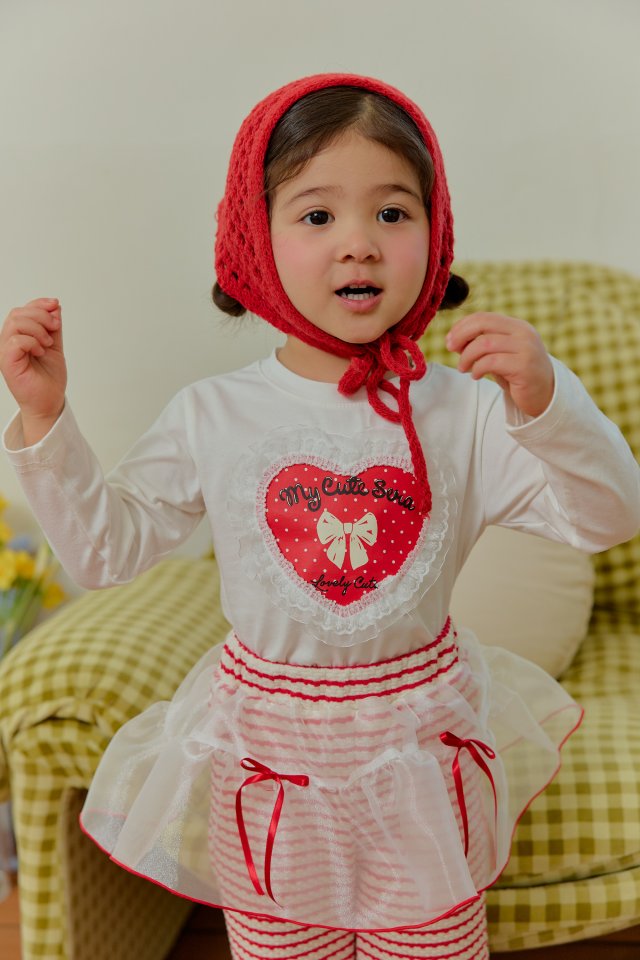 Sera - Korean Children Fashion - #kidsstore - Lace Heart Dot Span Tee - 9