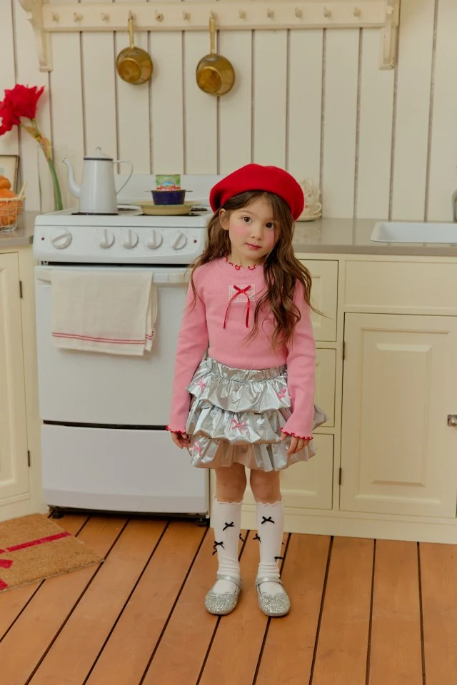 Sera - Korean Children Fashion - #kidsstore - Ribbon Ribbed Tee - 7