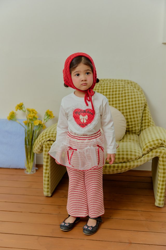 Sera - Korean Children Fashion - #kidzfashiontrend - Lace Heart Dot Span Tee - 10