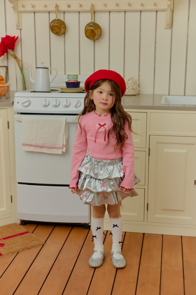 Sera - Korean Children Fashion - #kidzfashiontrend - Ribbon Ribbed Tee - 8