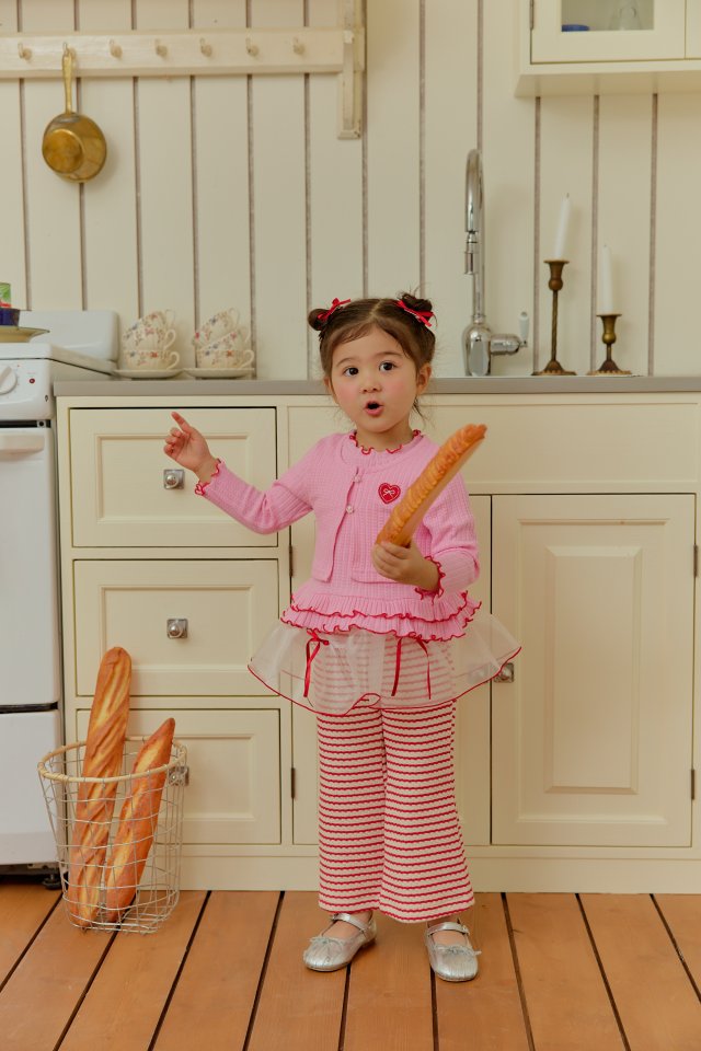 Sera - Korean Children Fashion - #littlefashionista - Heart Cardigan Set - 7