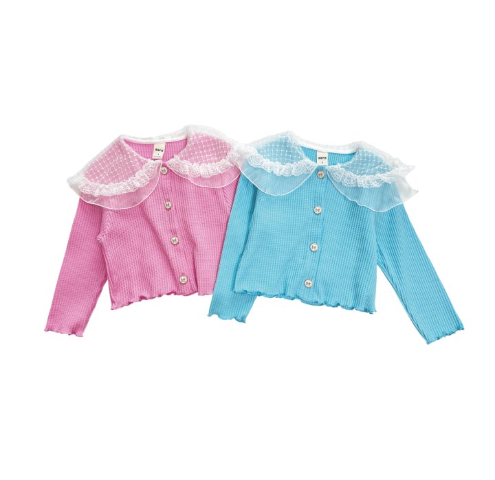 Sera - Korean Children Fashion - #minifashionista - Lace Collar Cardigan - 11