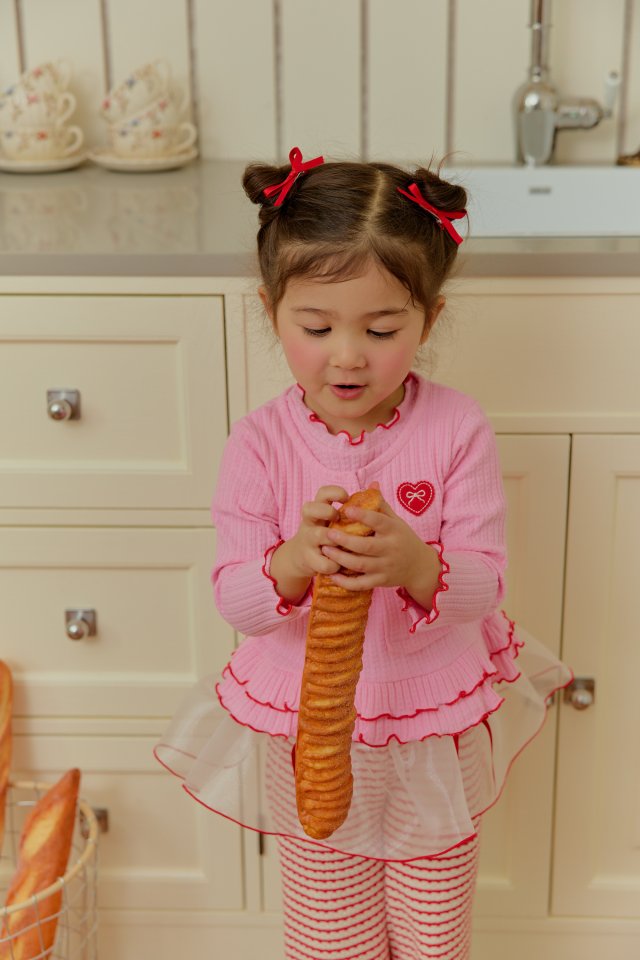 Sera - Korean Children Fashion - #minifashionista - Heart Cardigan Set - 9