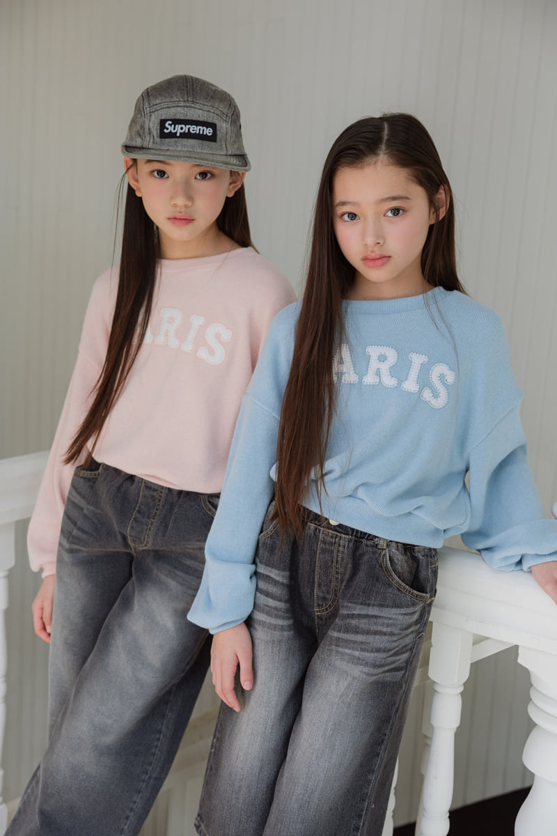 Sm2 - Korean Children Fashion - #kidsshorts - Paris Knit Sweatshirt
