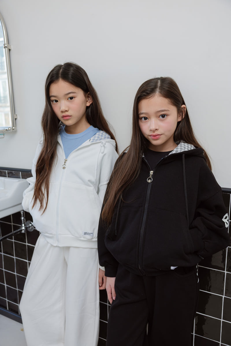 Sm2 - Korean Children Fashion - #littlefashionista - Check Hoodie Zip-Up - 6