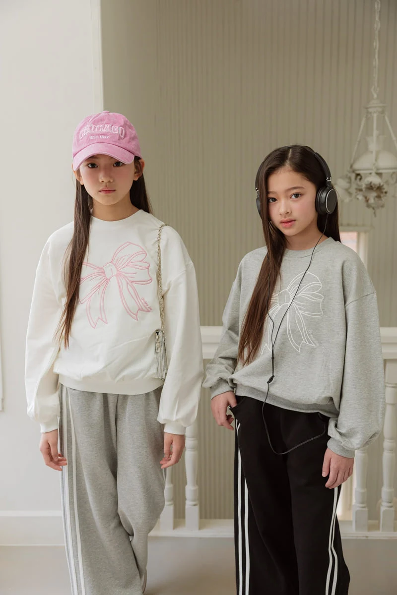 Sm2 - Korean Children Fashion - #stylishchildhood - Ribbon Embroidered Sweatshirt - 5