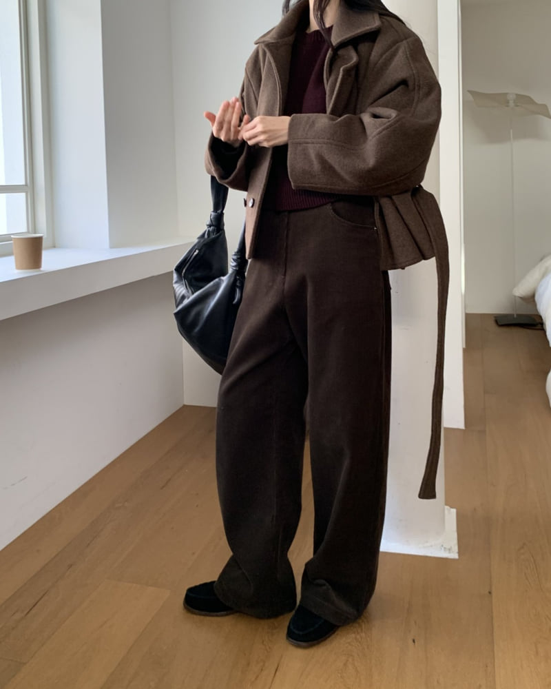 Something Else - Korean Women Fashion - #momslook - Saddle Wool Short Coat - 10