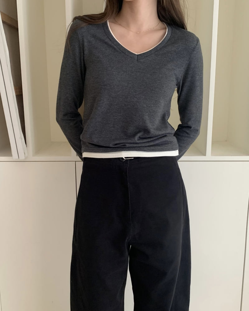 Something Else - Korean Women Fashion - #momslook - Poplin V Neck Top - 10