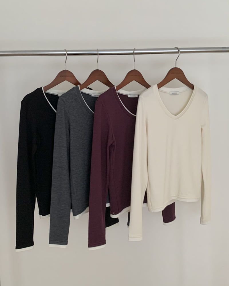 Something Else - Korean Women Fashion - #momslook - Poplin V Neck Top - 12
