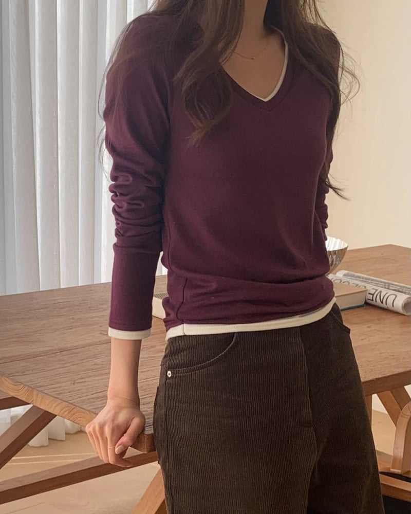 Something Else - Korean Women Fashion - #thelittlethings - Poplin V Neck Top - 4