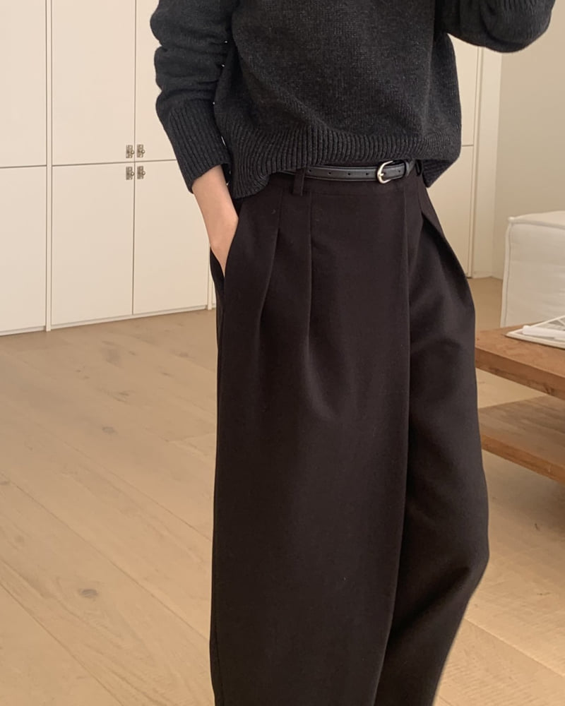 Something Else - Korean Women Fashion - #momslook - Tove Diagonal Wrap Slacks - 11