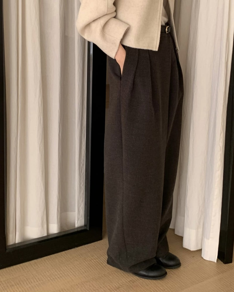 Something Else - Korean Women Fashion - #momslook - Tove Diagonal Wrap Slacks - 3