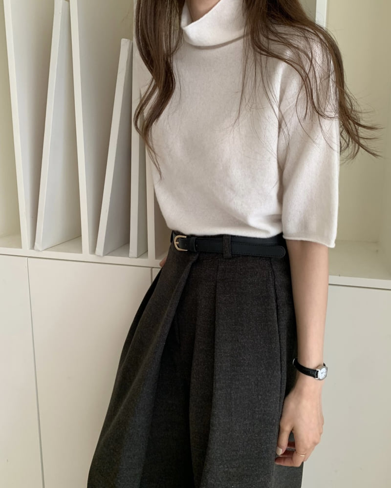 Something Else - Korean Women Fashion - #momslook - Tove Diagonal Wrap Slacks - 5