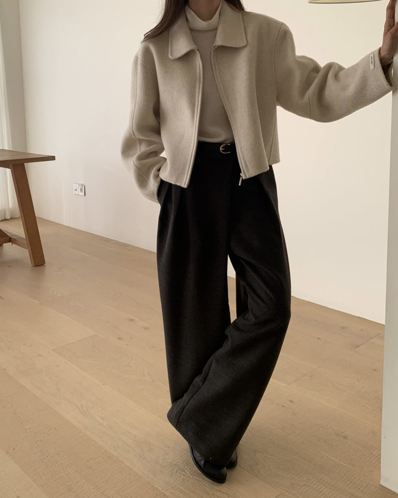 Something Else - Korean Women Fashion - #momslook - Tove Diagonal Wrap Slacks - 7