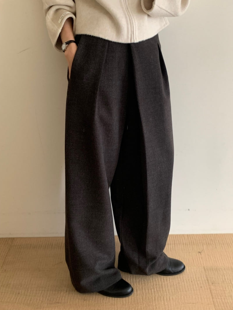 Something Else - Korean Women Fashion - #momslook - Tove Diagonal Wrap Slacks - 9