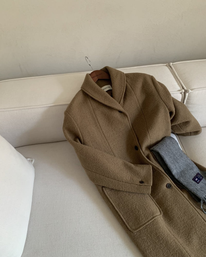 Something Else - Korean Women Fashion - #momslook - Essential Shawl Collar Wool Coat - 12