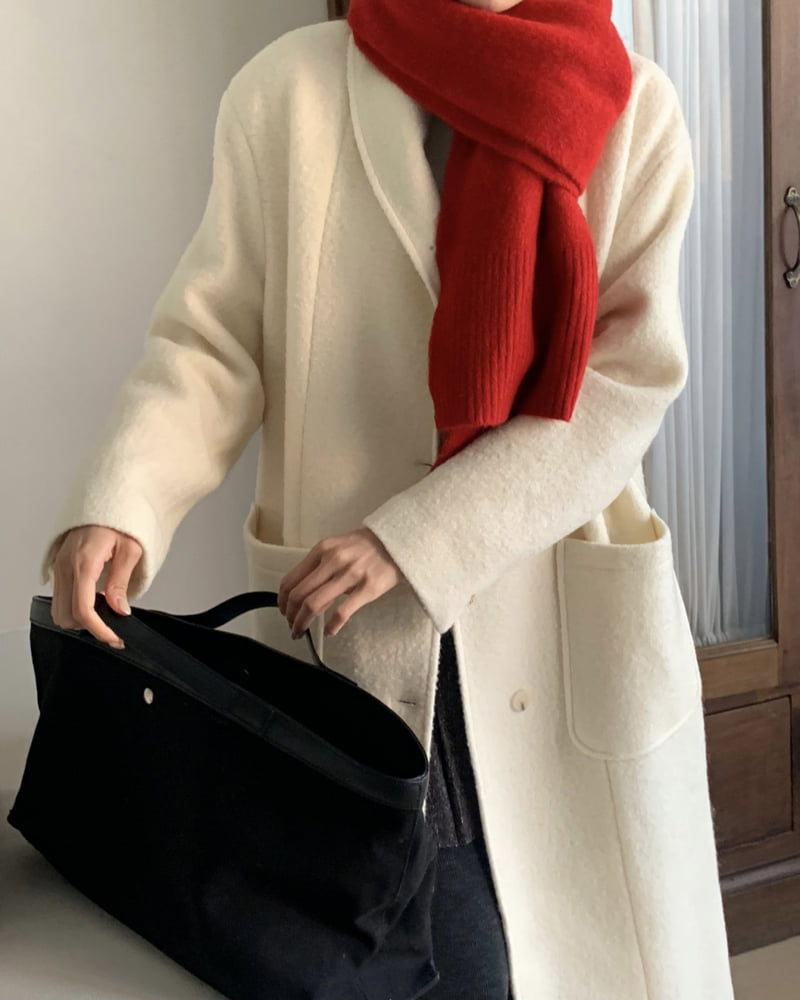Something Else - Korean Women Fashion - #momslook - Essential Shawl Collar Wool Coat - 2