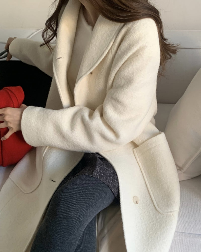 Something Else - Korean Women Fashion - #womensfashion - Essential Shawl Collar Wool Coat - 4