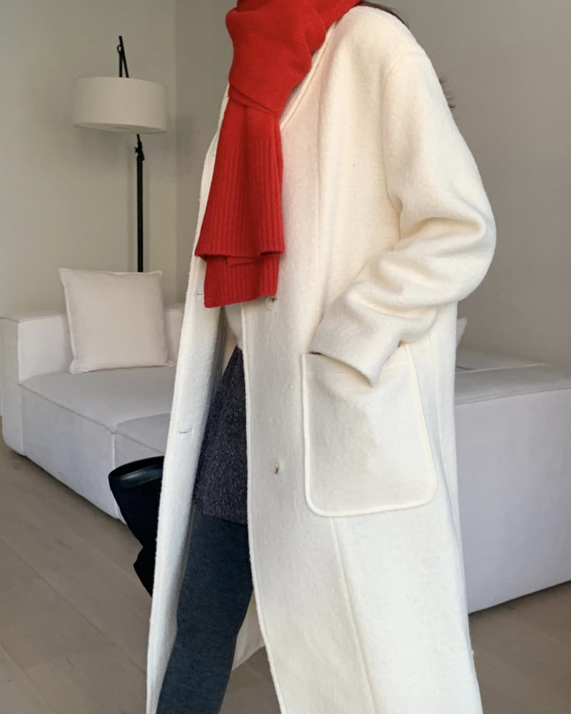 Something Else - Korean Women Fashion - #momslook - Essential Shawl Collar Wool Coat - 6