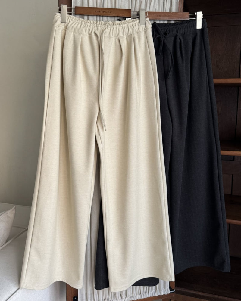 Something Else - Korean Women Fashion - #momslook - Herringbone Brushed Banding Pants - 7