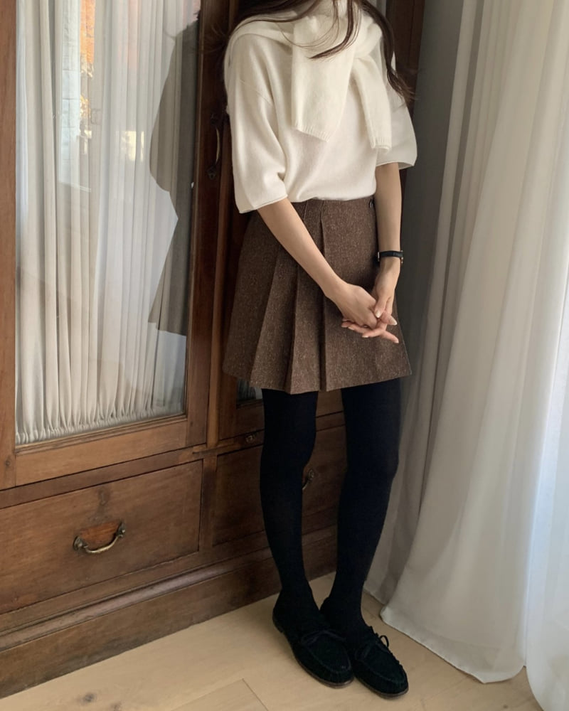Something Else - Korean Women Fashion - #womensfashion - Lamb Pleated Mini Skirt (Lining Shorts) - 4